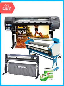 COMPLETE SOLUTION - Plotter HP Latex 310 - Recertified - (90 Days Warranty) + GRAPHTEC CUTTER FC9000-140 54" (137.2 cm) Wide Cutter - New + 55" Full-auto Low Temp. Wide Format Cold Laminator, with Heat Assisted + Includes Flexi RIP Software