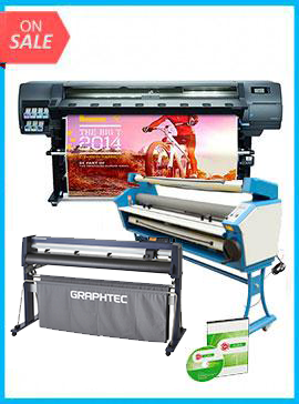 COMPLETE SOLUTION - Plotter HP Latex 330 - Recertified (90 Days Warranty) + GRAPHTEC CUTTER FC9000-160 64&quot; (162.6 cm) Wide Cutter - New + Upgraded Ving 63&quot; Full-auto Low Temp. Wide Format Cold Laminator, with Heat Assisted + Includes Flexi RIP Software