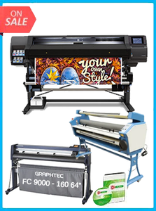 HP Latex 560 64" - New + GRAPHTEC FC9000-160 64" (162.6 CM) WIDE CUTTER - NEW + UPGRADED VING 63" FULL-AUTO LOW TEMP. WIDE FORMAT COLD LAMINATOR, WITH HEAT ASSISTED + FLEXI RIP SOFTWARE