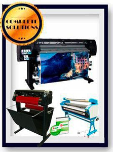 COMPLETE SOLUTION - Plotter HP L26500 61" (Latex 260) - Recertified - (90 Days Warranty) +  55" Full-Auto Low Temp. Cold Laminator, With Heat Assisted - New + 53" Vinyl Cutter with Stand and Cutter Software - New - Includes Flexi RIP Software