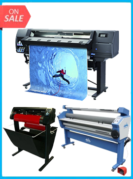 HP Latex 315 54" Printer + NEW 55IN FULL-AUTO WIDE FORMAT COLD LAMINATOR, WITH HEAT ASSISTED + 53" 3 ARMS CONTOUR CUT VINYL CUTTER W/ VINYLMASTER CUT SOFTWARE