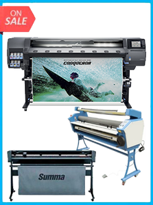 HP Latex 365 Printer (V8L39A) - New + SUMMACUT D160 64 IN (160 CM) VINYL AND CONTOUR CUTTING - NEW + UPGRADED VING 63" FULL-AUTO LOW TEMP. WIDE FORMAT COLD LAMINATOR, WITH HEAT ASSISTED