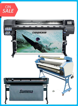 HP Latex 365 Printer (V8L39A) - New + SUMMACUT D160 64 IN (160 CM) VINYL AND CONTOUR CUTTING - NEW + UPGRADED VING 63