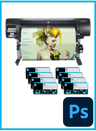 HP DesignJet Z6600 60" Photo Production Printer + Starter Supplies + Photoshop