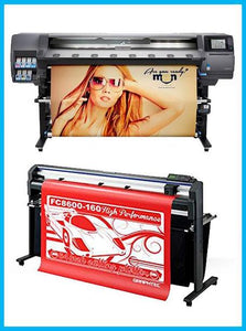 HP Designjet 360 Latex 64in Printer - Refurbished - (90 Days Warranty) + 64" Graphtec FC8000-160 Vinyl Cutting Plotter