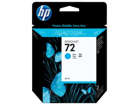HP 72 Cyan Ink Cartridge for DesignJet T610, T620, T770, T790, T1300, T1100, T1120, T1120, T1200 - C9398A