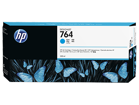 HP 764 Cyan Ink Cartridge 300ml for T3500 - C1Q13A