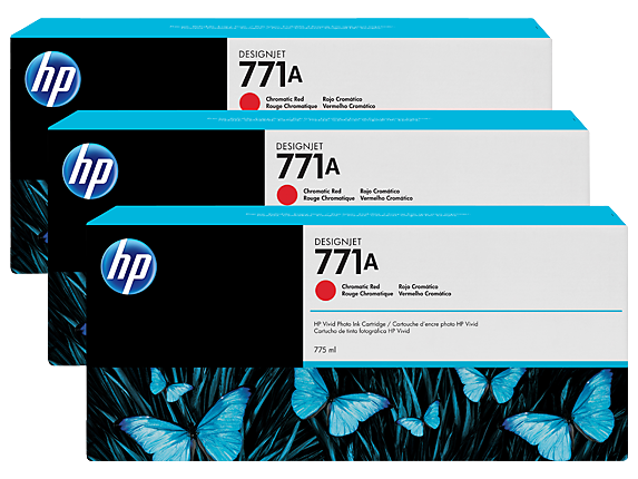 HP 771 3-pack 775-ml Ink Cartridge Chromatic Red - B6Y40A