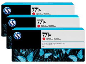 HP 771 3-pack 775-ml Ink Cartridge Chromatic Red - B6Y40A