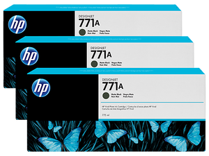 HP 771 3-pack 775-ml Ink Cartridge Matte Black - B6Y39A