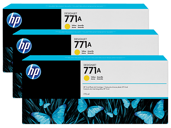 HP 771 3-pack 775-ml Ink Cartridge Yellow - B6Y42A