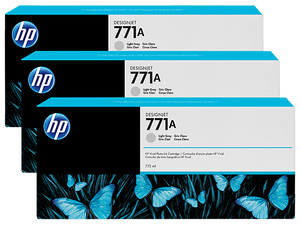 HP 771A 3-pack 775-ml Ink Cartridge Light Gray - B6Y46A