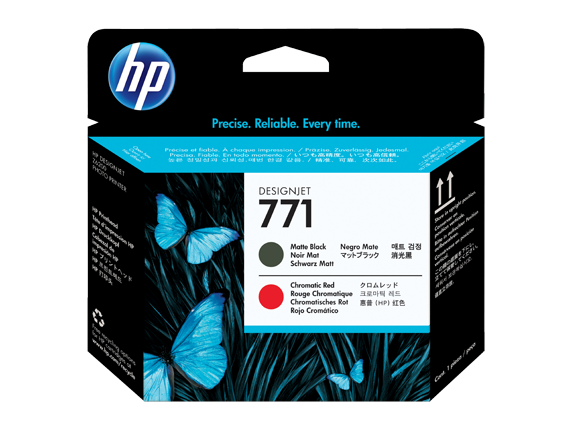 HP 771 DesignJet Printhead Matte Black and Chromatic Red - CE017A