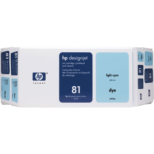 HP 81 Value Pack 680-ml Light Cyan DesignJet Dye Ink Cartridge and Printhead - C4994A