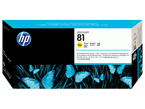 HP 81 Yellow DesignJet Dye Printhead and Printhead Cleaner - C4953A