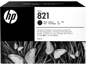 HP 821 400 ml Black Latex Cartridge for Latex 110 Printer - G0Y89A