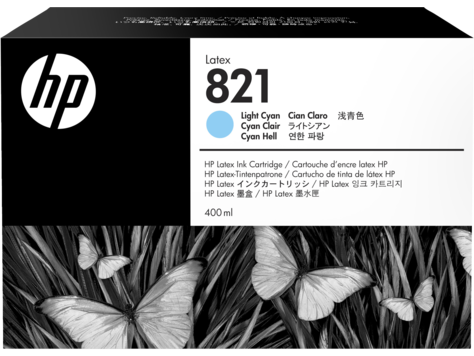 HP 821 400 ml Light Cyan Latex Cartridge for Latex 110 Printer - G0Y90A