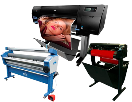 COMPLETE SOLUTION - Plotter HP Designjet Z6200 42&quot; - Recertified - (30 Days Warranty) + 55in Full-auto Wide Format Cold Laminator with Heat Assisted - New + 53&quot; 3 ARMS Contour Cut Vinyl Cutter w/ VinylMaster Cut Software - New
