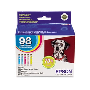 Epson 98 High Capacity Claria 5 Color Ink Pack for Artisan 700, 710, 725, 730, 800, 810, 835, 837 - T098920