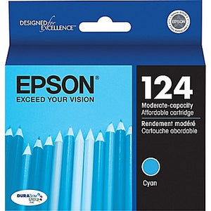 Epson 124 DuraBrite Ultra Ink Cyan for Stylus NX125, NX127, NX130, NX230, NX330, NX420, NX430 and WorkForce 320, 323, 325, 435 - T124220