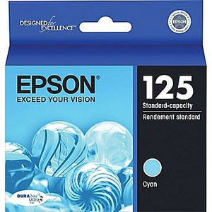 Epson 125 DuraBrite Ultra Ink Cyan for WorkForce 320, 323, 325, 520, and Stylus NX125, NX127, NX130, NX230, NX420, NX530, NX625 - T125220