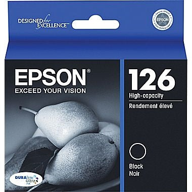 Epson 126 DuraBrite Ultra High Capacity Black Ink for Workforce 60, 435, 520, 545, 630, 633, 635, 645, 840, 845, WF-3520, WF-3540, WF-7010, WF-7510, WF-7520 - T126120