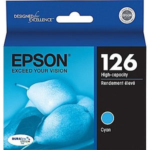 Epson 126 DuraBrite Ultra Ink High Capacity Cyan for WorkForce 60, 435, 520, 545, 630, 633, 635, 645, 840, 845, WF-3520, WF-3540, WF-7010, WF-7510, WF-7520 and Stylus NX330, NX430 - T126220