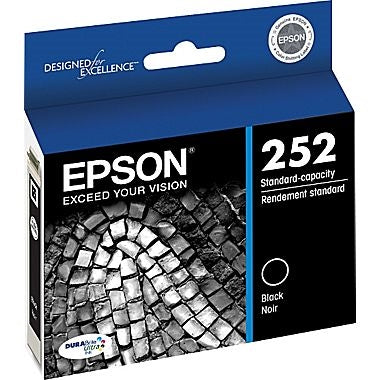 Epson 252 DURABrite Ultra Black Ink Cartridge for WorkForce WF-3620, WF-3640, WF-7110, WF-7210, WF-7610, WF-7620, WF-7710, WF-7720 - T252120