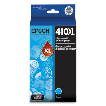 Epson 410XL Claria High Yield Cyan Ink for Expression XP-530, XP-630, XP-640, XP-7100, XP-830 - T410XL220S