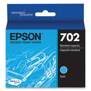 Epson T702 DURABrite Ultra Standard Capacity Cyan Ink Cartridge for WorkForce Pro WF-3720, WF-3733, WF-3730 - T702220S