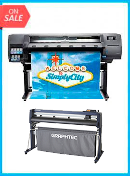 HP Latex 110 Printer - Recertified (90 Days Warranty) + GRAPHTEC FC9000-140 54" (137.2 CM) WIDE CUTTER - NEW