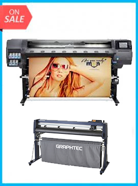 BUNDLE - Plotter HP Designjet 360 Latex 64in Printer - Recertified - (90 Days Warranty) + GRAPHTEC CUTTER FC9000-160 64&quot; (162.6 cm) Wide Cutter - New