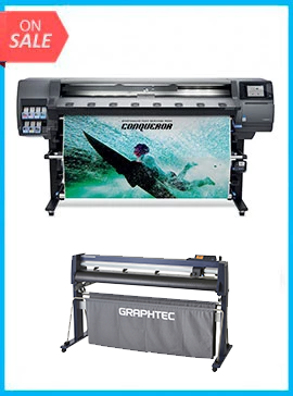 BUNDLE - Plotter HP Designjet 365 Latex 64in Printer New + GRAPHTEC CUTTER FC9000-160 64&quot; (162.6 cm) Wide Cutter