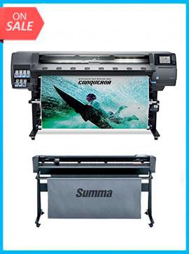 BUNDLE - Plotter HP Designjet 365 Latex 64in Printer New + SummaCut D160 64 in (160 cm) vinyl and contour cutting – New