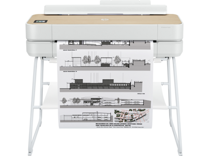 HP DesignJet Studio Wood Large Format Wireless Plotter Printer - 24", with High-Tech Wood Design (5HB12A)