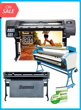 COMPLETE SOLUTION - Plotter HP Latex 310 - Recertified - (90 Days Warranty) + SummaCut D140 54 in (137 cm) vinyl and contour cutting - New + 55&quot; Full-auto Low Temp. Wide Format Cold Laminator, with Heat Assisted + Includes Flexi RIP Software
