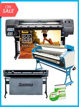 COMPLETE SOLUTION - Plotter HP Latex 310 - Recertified - (90 Days Warranty) + SummaCut D140 54 in (137 cm) vinyl and contour cutting - New + 55