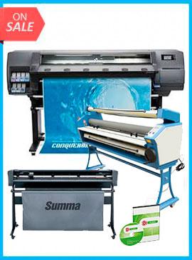 COMPLETE SOLUTION - Plotter HP Latex 315 New + SummaCut D140 54 in (137 cm) vinyl and contour cutting - New + 55