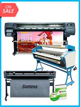 COMPLETE SOLUTION - Plotter HP Latex 330 - Recertified (90 Days Warranty) + SummaCut D160 64 in (160 cm) vinyl and contour cutting – New + Upgraded Ving 63