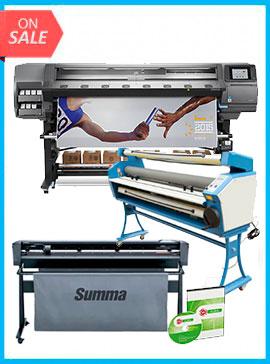 COMPLETE SOLUTION - Plotter HP Latex 370 - Recertified (90 Days Warranty) + SummaCut D160 64 in (160 cm) vinyl and contour cutting – New + Upgraded Ving 63&quot; Full-auto Low Temp. Wide Format Cold Laminator, with Heat Assisted + Includes Flexi RIP Software