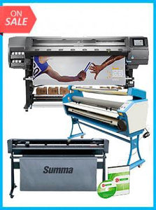 COMPLETE SOLUTION - Plotter HP Latex 370 - Recertified (90 Days Warranty) + SummaCut D160 64 in (160 cm) vinyl and contour cutting – New + Upgraded Ving 63" Full-auto Low Temp. Wide Format Cold Laminator, with Heat Assisted + Includes Flexi RIP Software