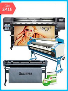 COMPLETE SOLUTION - Plotter HP Latex 360 - Recertified (90 Days Warranty) + SummaCut D160 64 in (160 cm) vinyl and contour cutting – New + Upgraded Ving 63" Full-auto Low Temp. Wide Format Cold Laminator, with Heat Assisted + Includes Flexi RIP Software