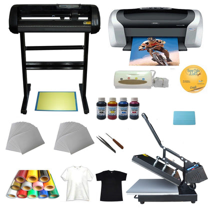 Heat press,Cutter plotter ,Printer,Ink ,Paper T-shirt Transfer Start-up Kit