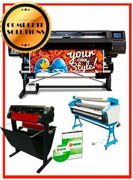 COMPLETE SOLUTION - Plotter HP Latex 560 - NEW + 55&quot; Full-Auto Low Temp. Cold Laminator, With Heat Assisted - New + 53&quot; 3 ARMS Contour Cut Vinyl Cutter w/ VinylMaster Cut Software - New - Includes Flexi RIP Software