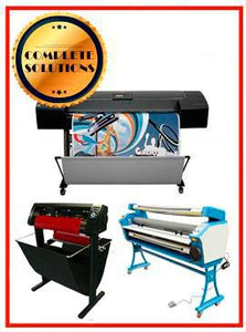 COMPLETE SOLUTION - Plotter HP Designjet Z2100 24" - Recertified - (90 Days Warranty) + 55" Full-Auto Low Temp. Cold Laminator, With Heat Assisted - New + 53" 3 ARMS Contour Cut Vinyl Cutter w/ VinylMaster Cut Software - New