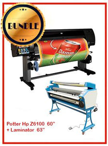 BUNDLE - Plotter HP Z6100PS 60¨ Recertified (90 Days Warranty) + 55" Full-Auto Low Temp. Cold Laminator, With Heat Assisted