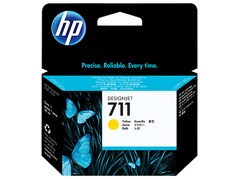 HP 711 Yellow 29-ml ink cartridge for T120, T520 - CZ132A