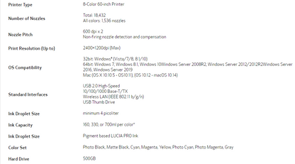 Canon imagePROGRAF PRO-6100S 60&quot; 8-color Large Format Printer