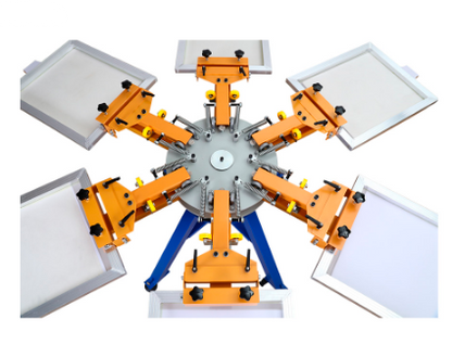 CALCA 6 Color 6 Station Screen Printing Machine Press T-shirt Printer Carousel